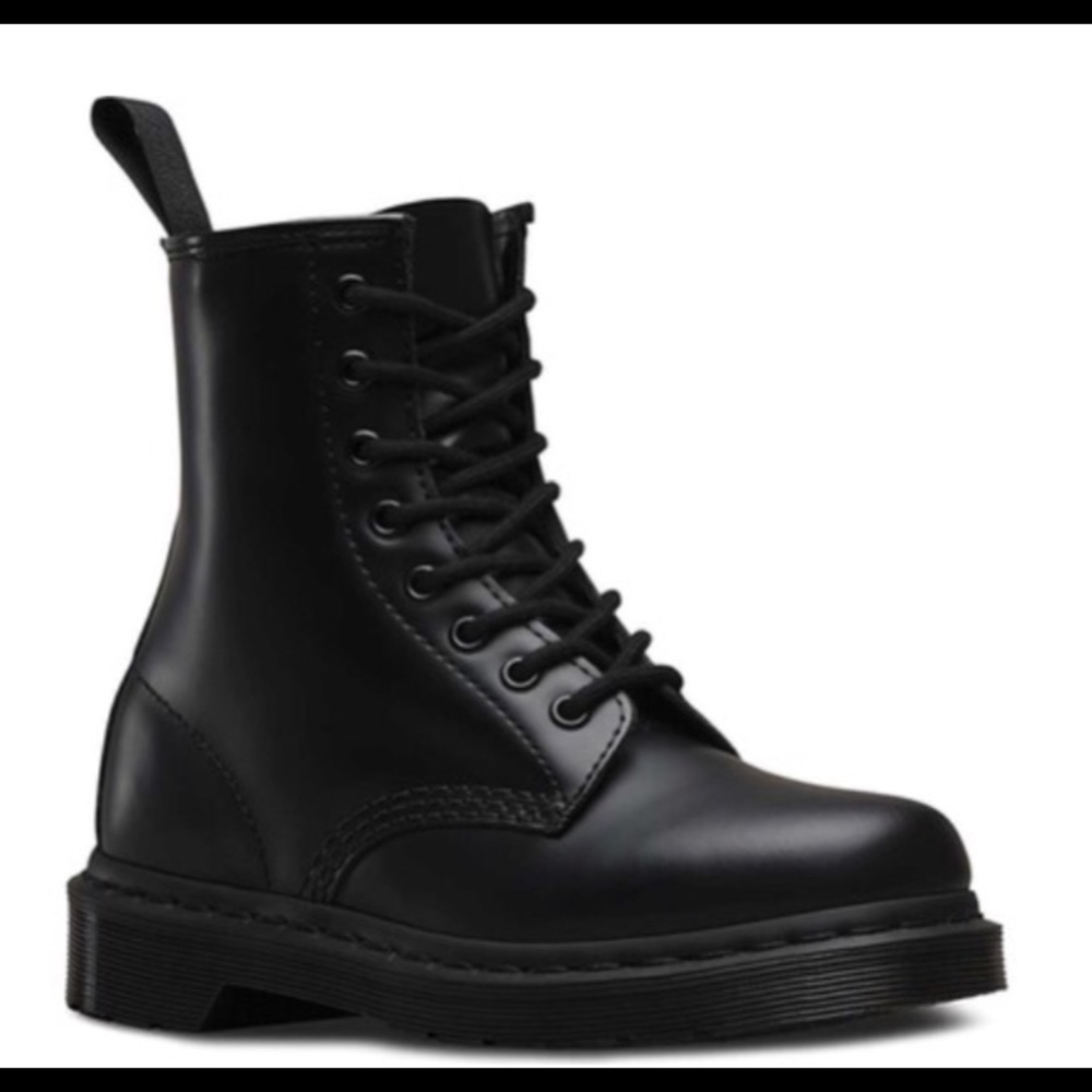 Dr. Marten Black Smooth Boots w/ Black Stitching